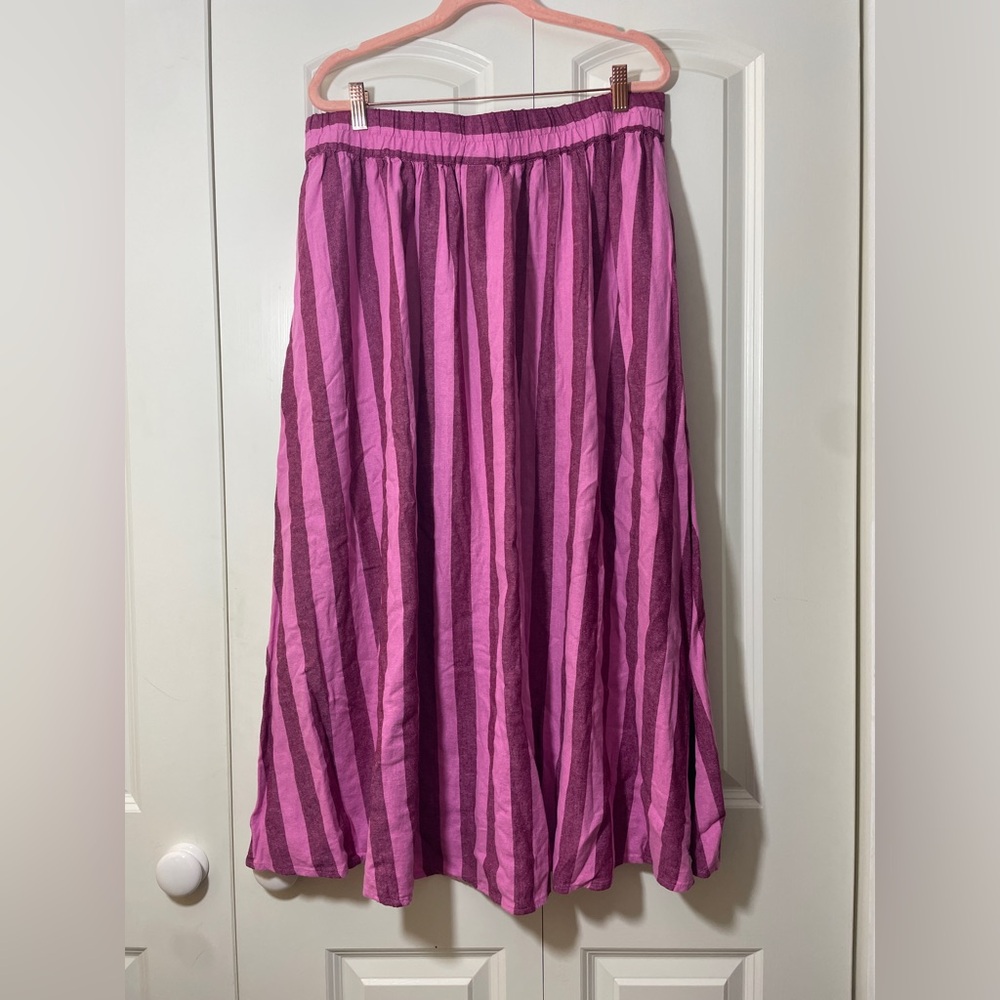 A New Day Pink and Wine A-Line Skirt